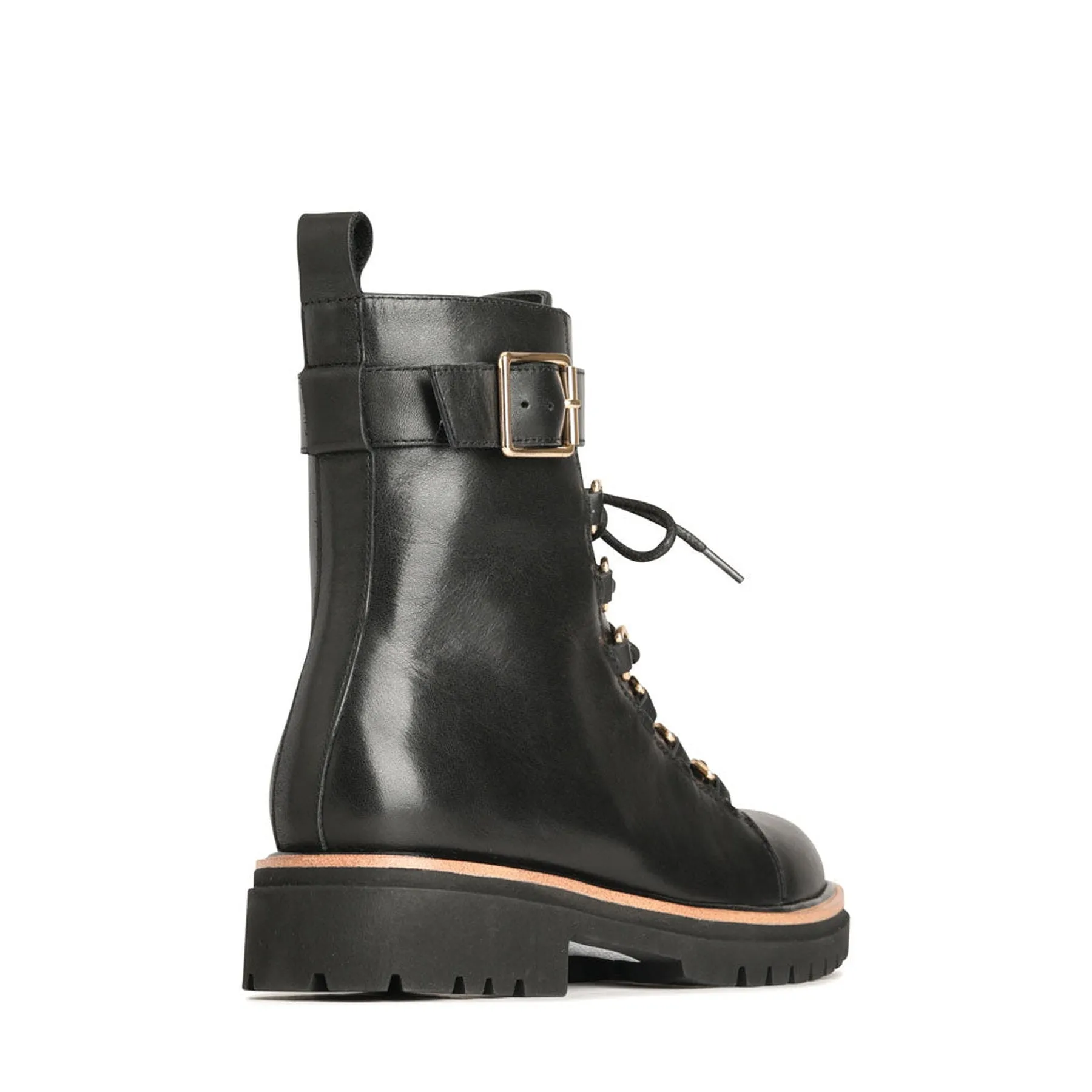 ABIRA LEATHER LACE-UP COMBAT BOOTS