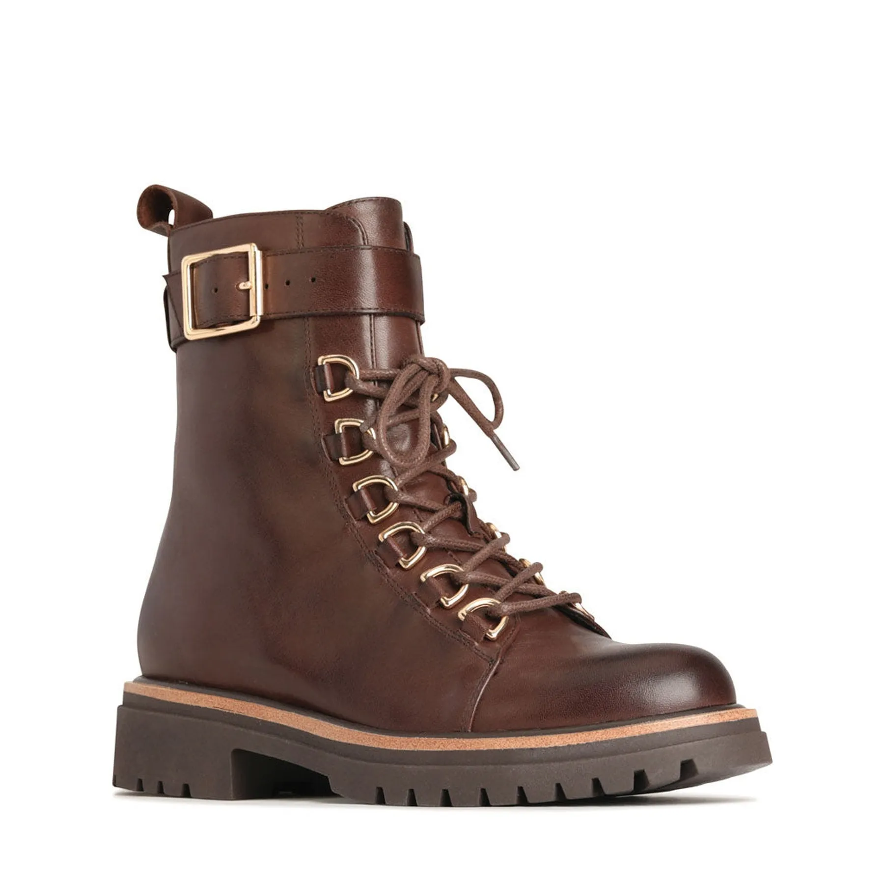 ABIRA LEATHER LACE-UP COMBAT BOOTS