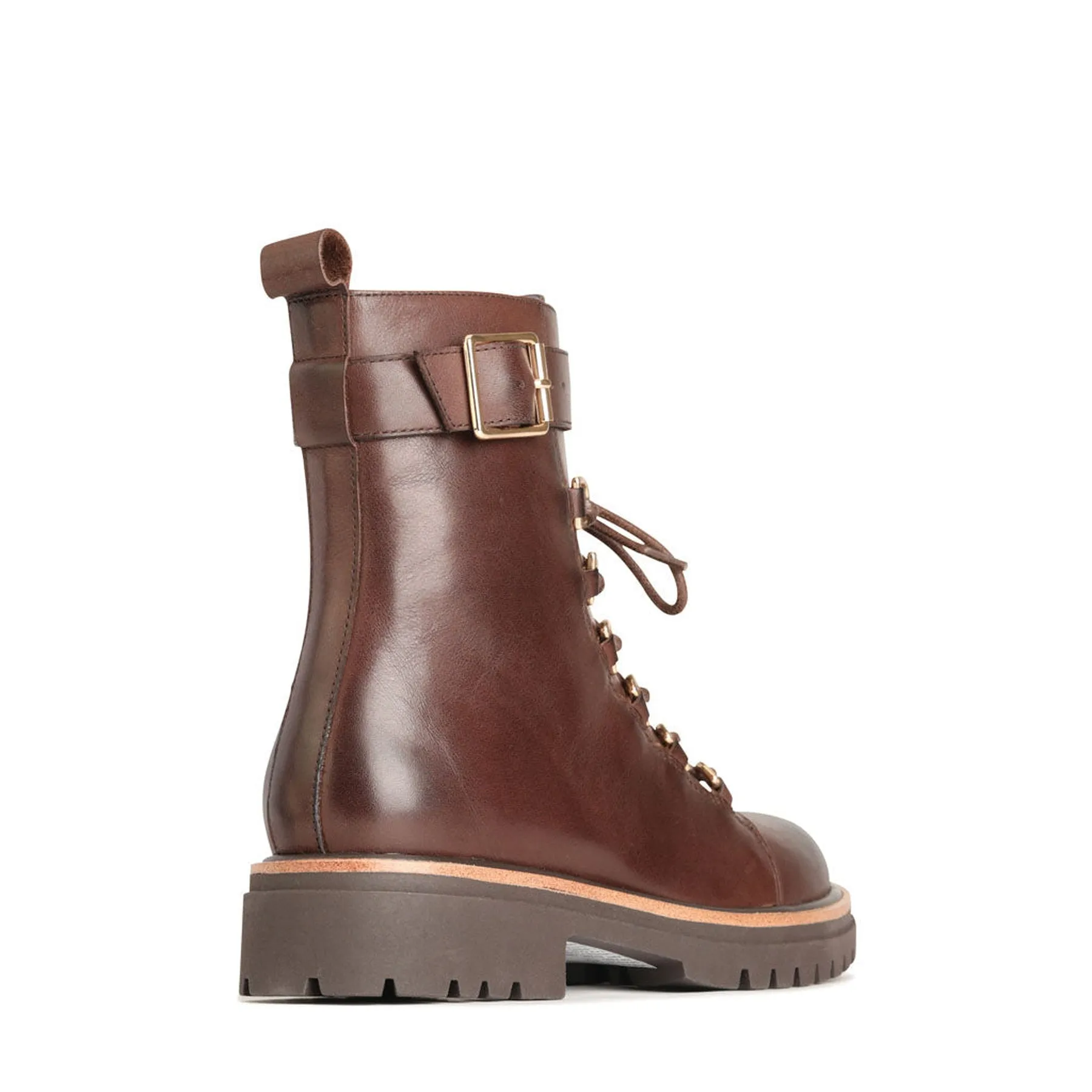 ABIRA LEATHER LACE-UP COMBAT BOOTS