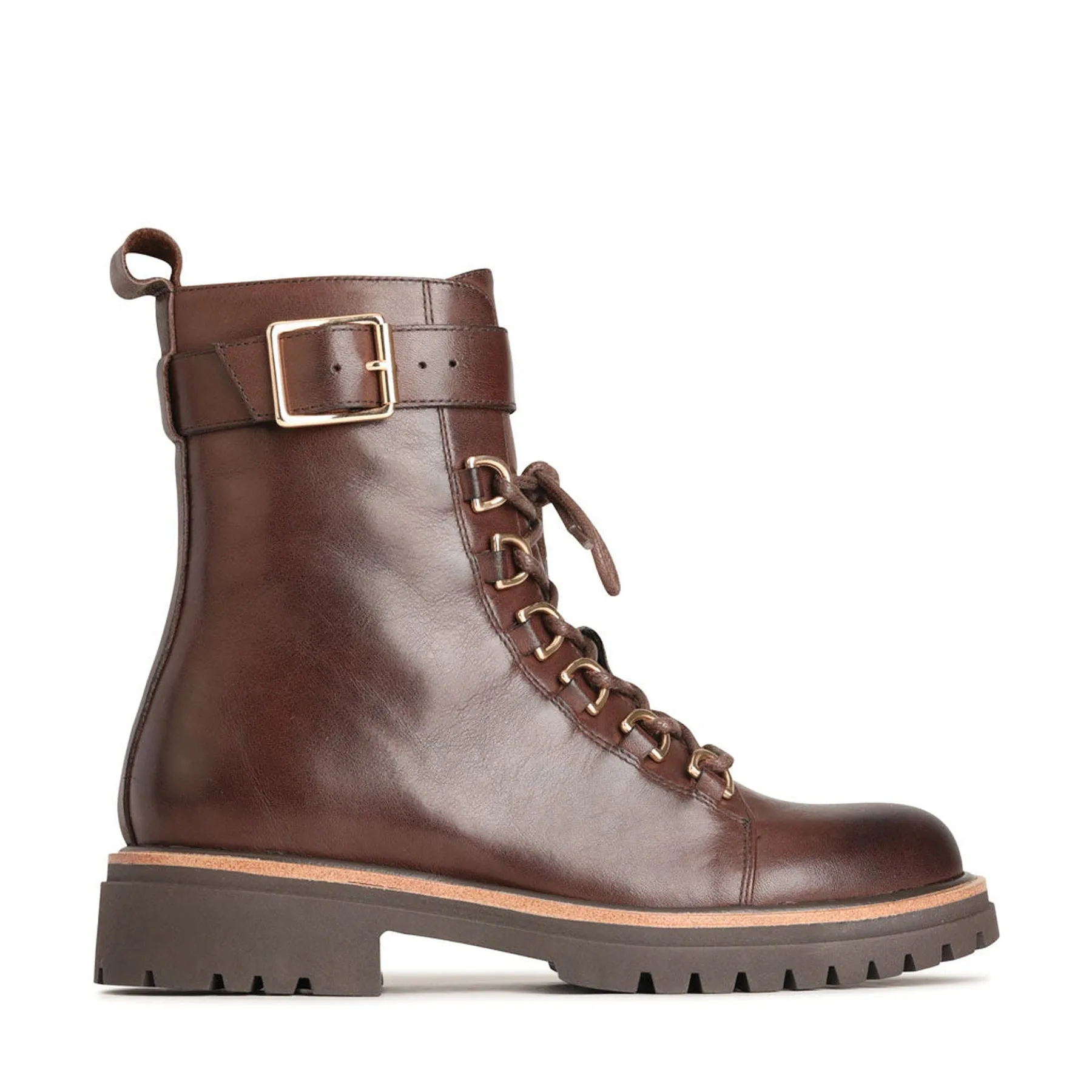 ABIRA LEATHER LACE-UP COMBAT BOOTS