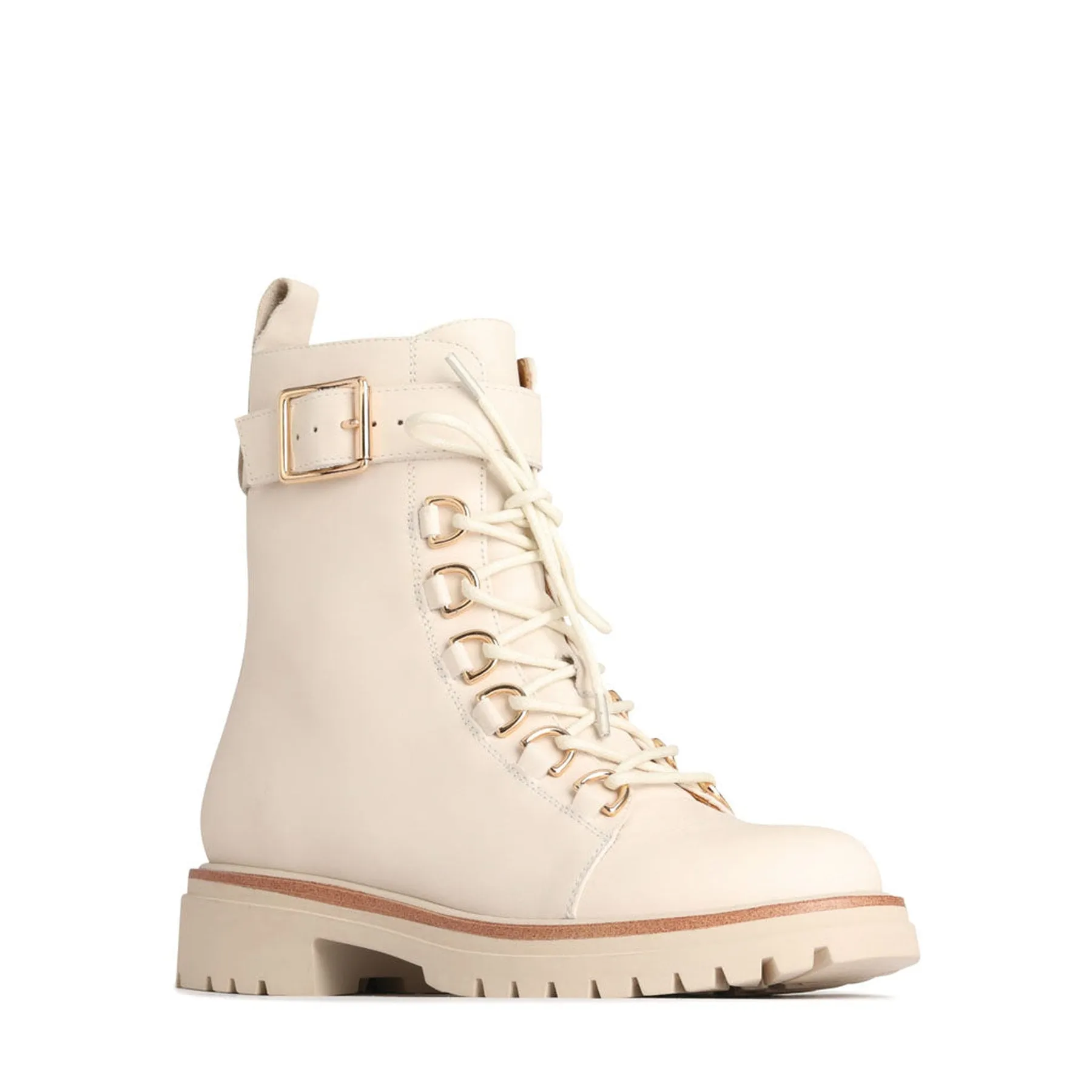 ABIRA LEATHER LACE-UP COMBAT BOOTS