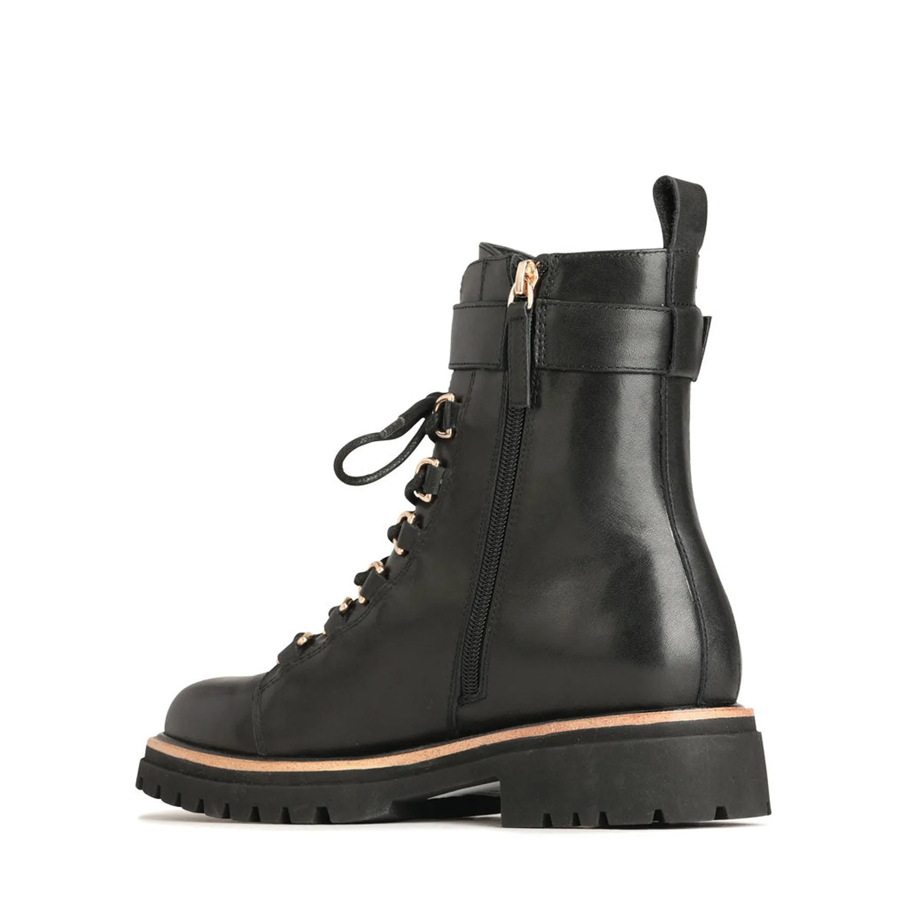ABIRA LEATHER LACE-UP COMBAT BOOTS