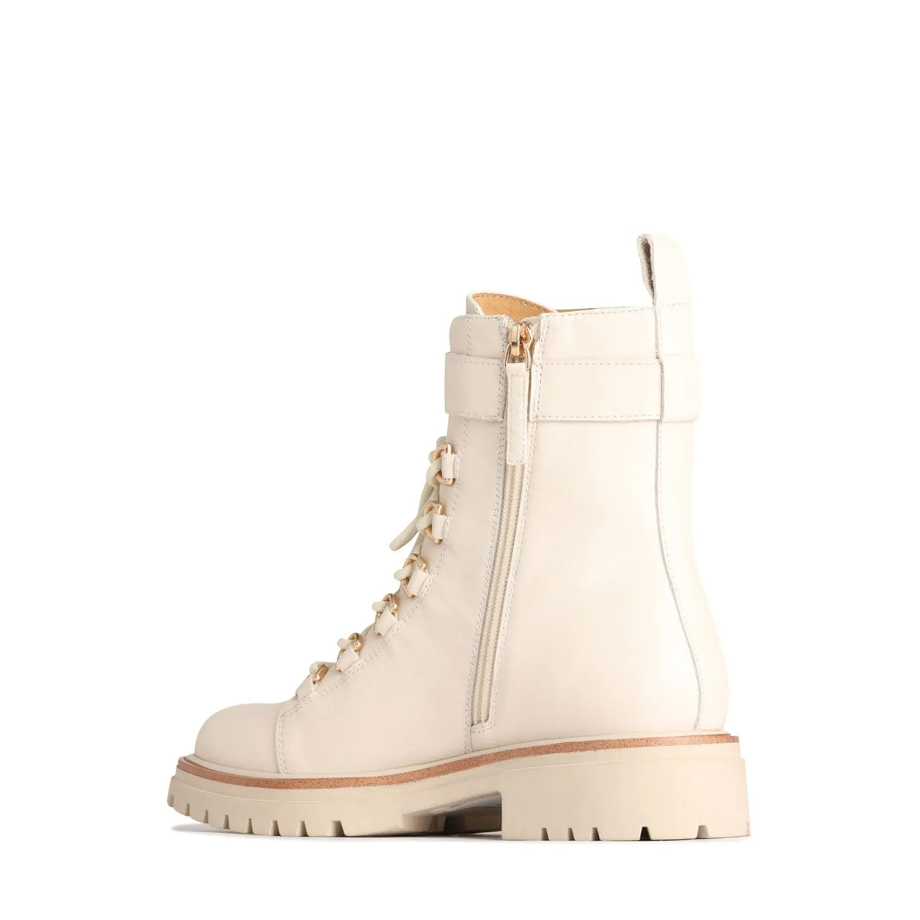 ABIRA LEATHER LACE-UP COMBAT BOOTS