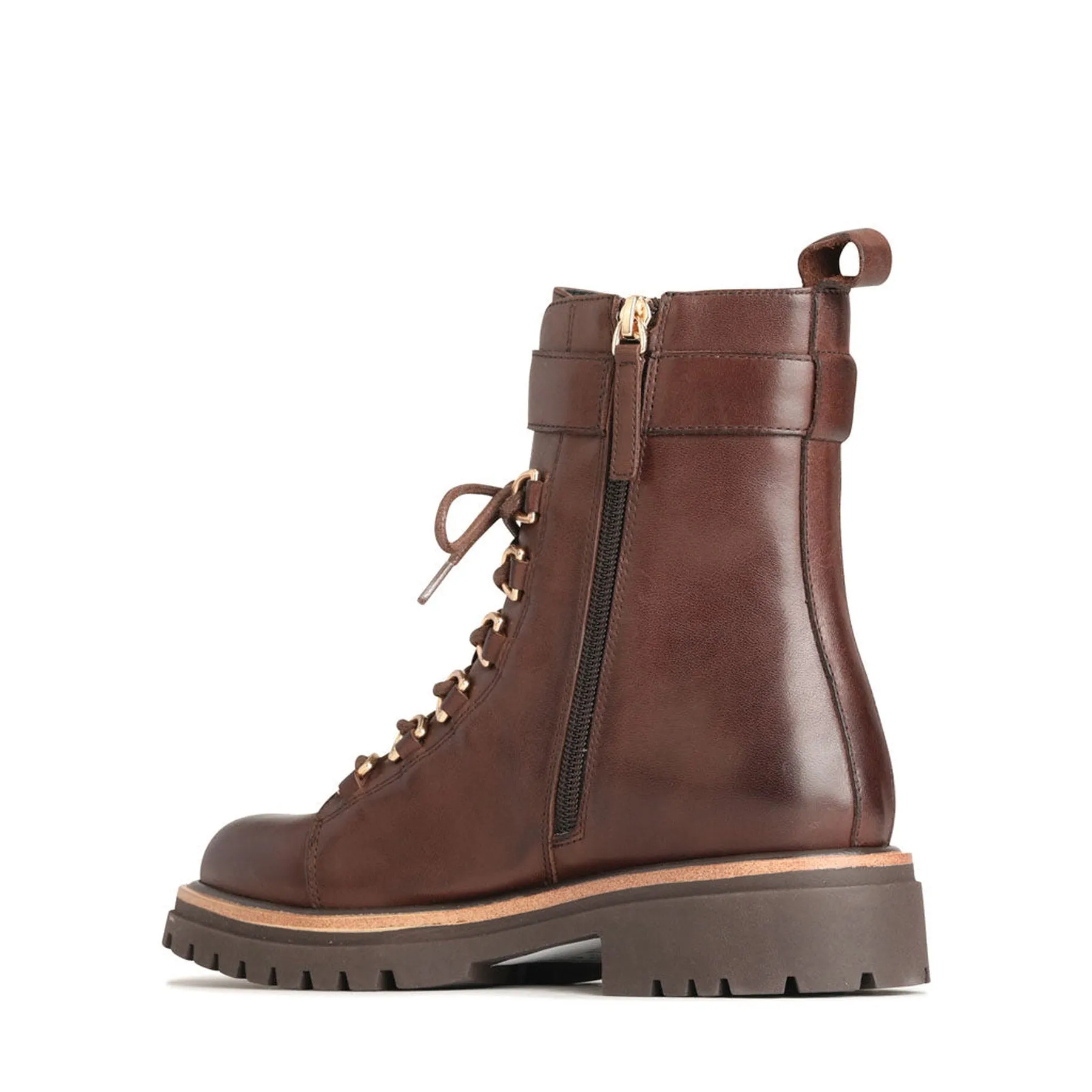 ABIRA LEATHER LACE-UP COMBAT BOOTS