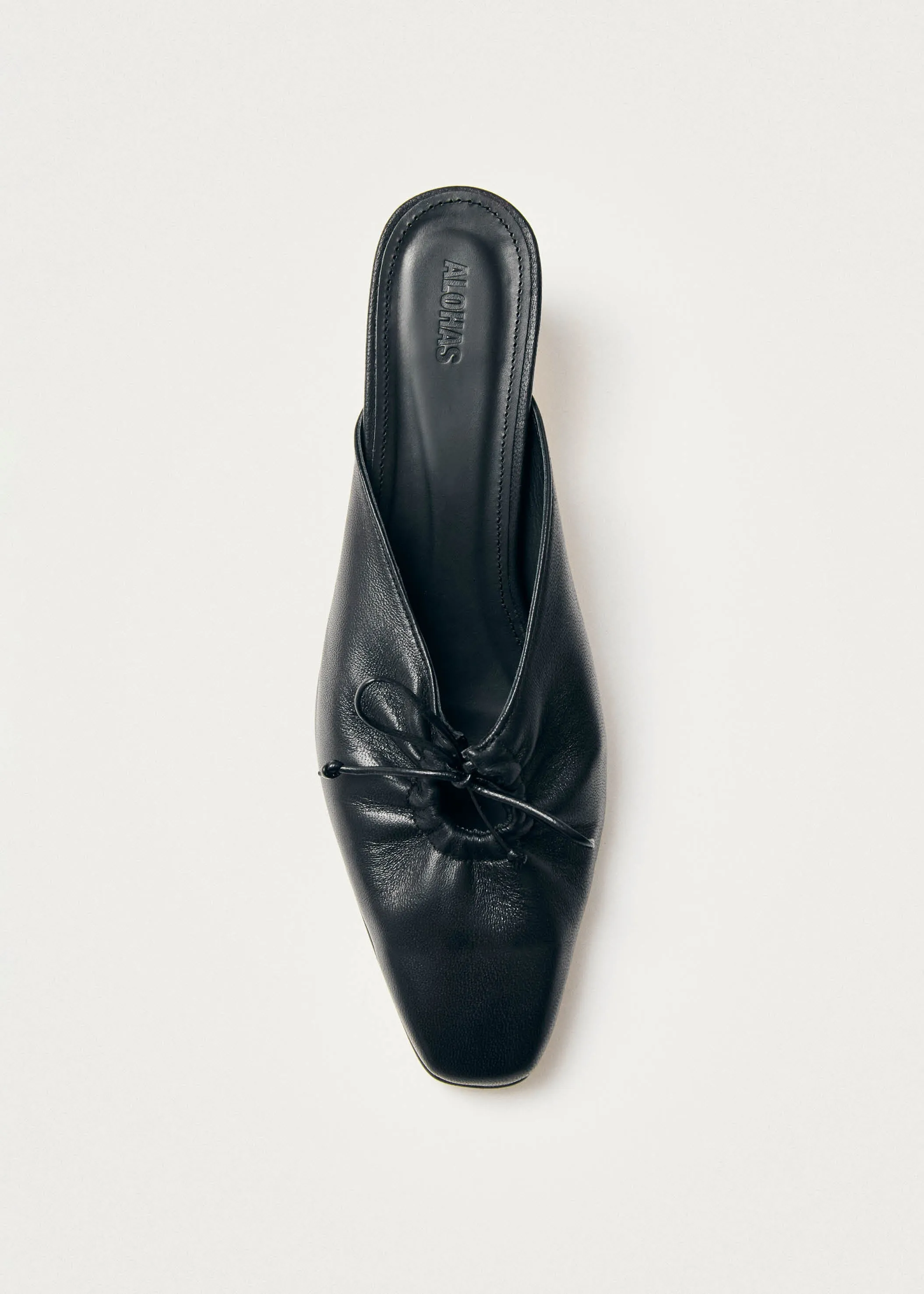 Amar Black Leather Mules