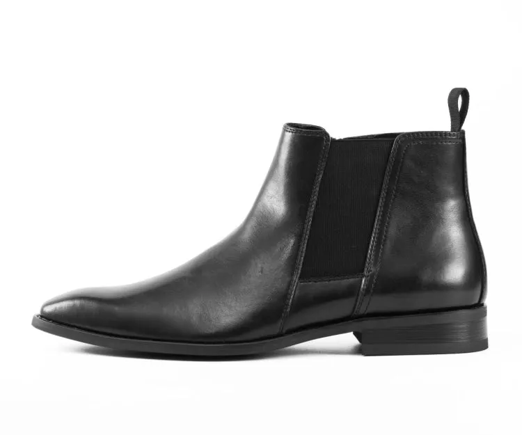 Asher Green Ag914C Men's Black Leather Chelsea Dress Boots