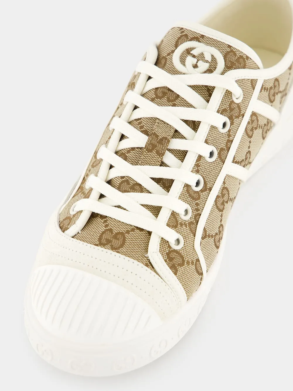Beige GG Canvas Sneakers