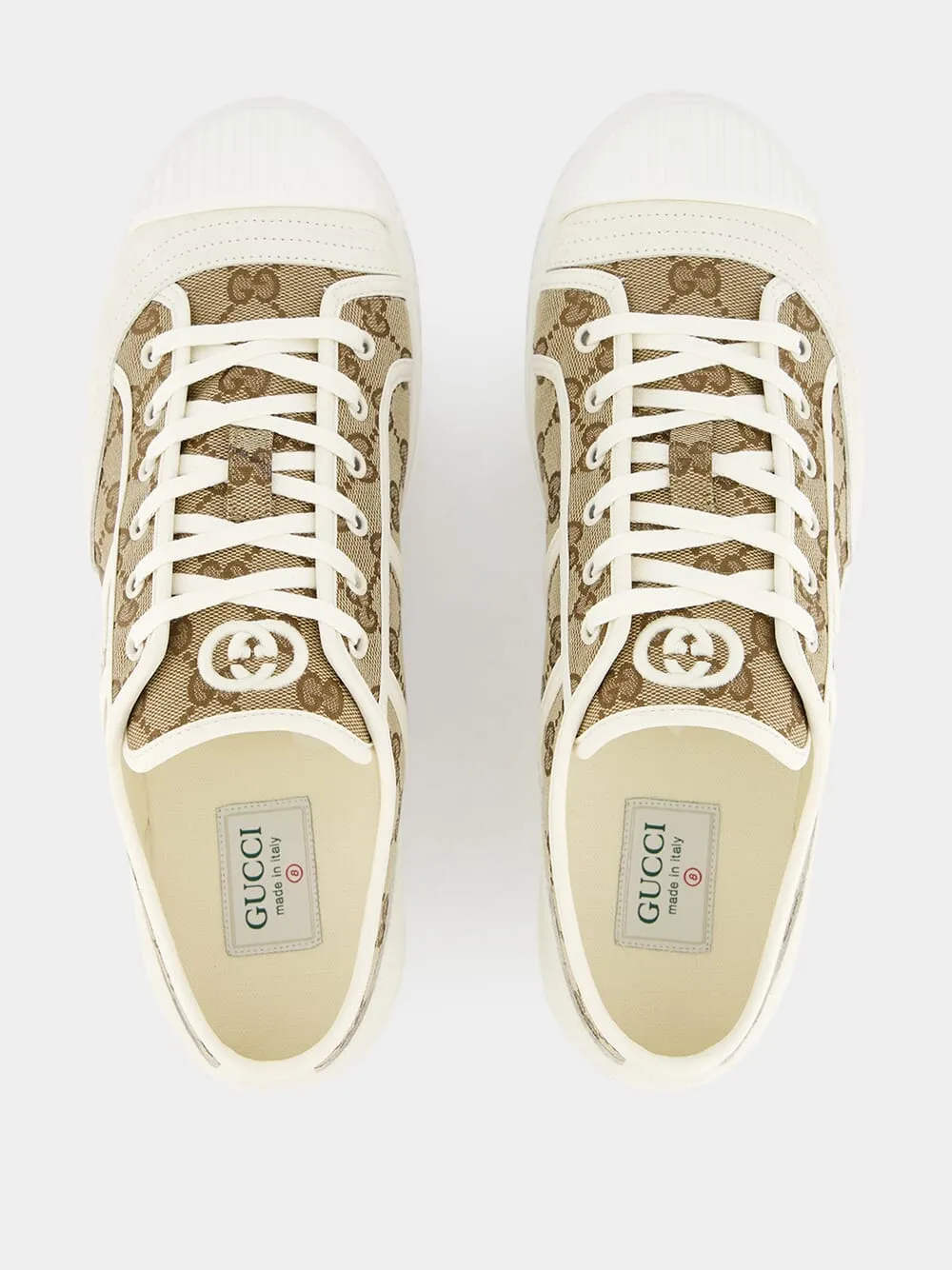 Beige GG Canvas Sneakers