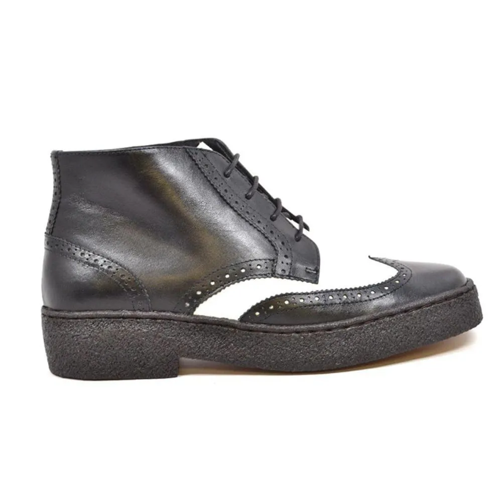 British Walkers Playboy Wingtips Men's Two Tone Leather High Top Boots