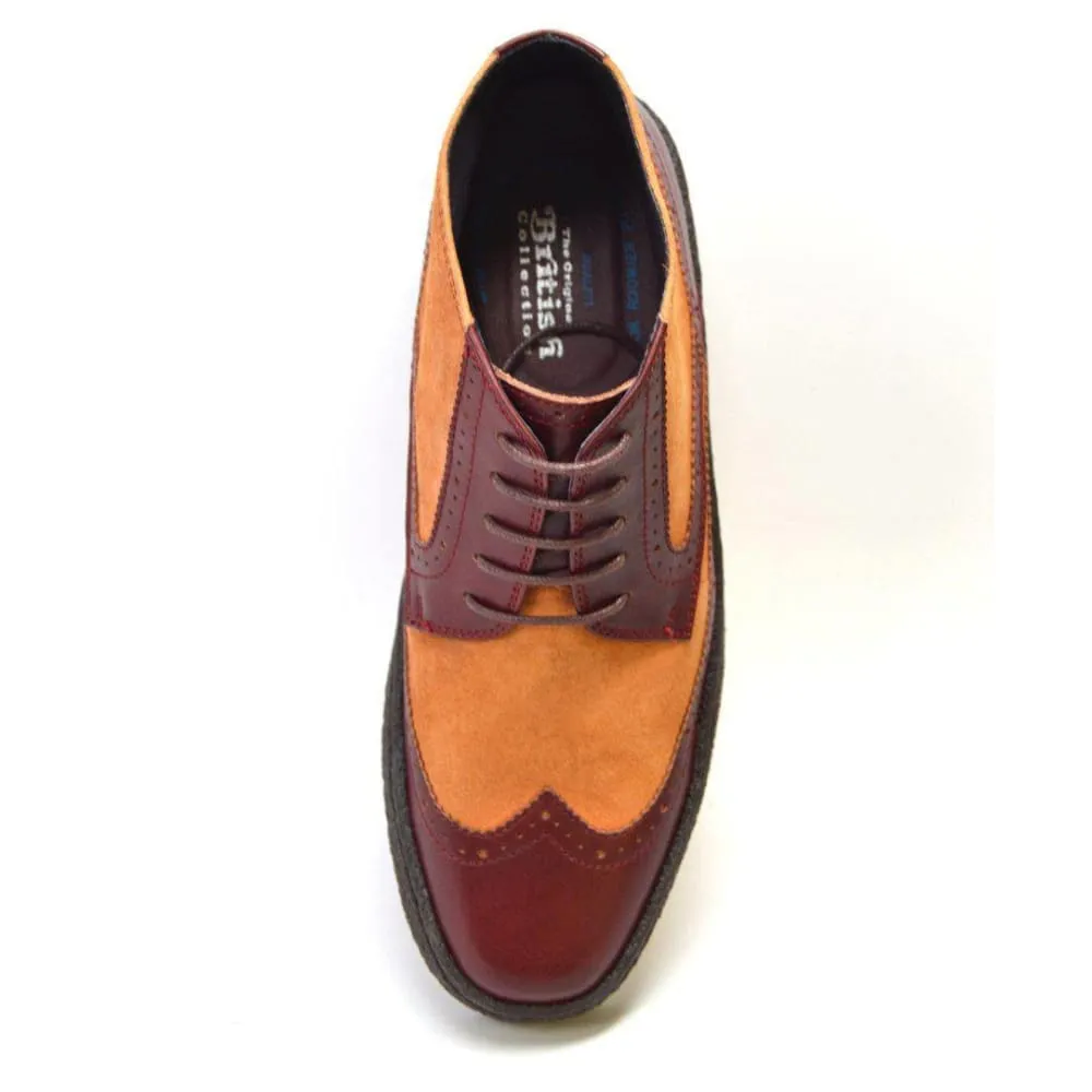 British Walkers Playboy Wingtips Men's Two Tone Leather High Top Boots