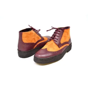 British Walkers Playboy Wingtips Men's Two Tone Leather High Top Boots