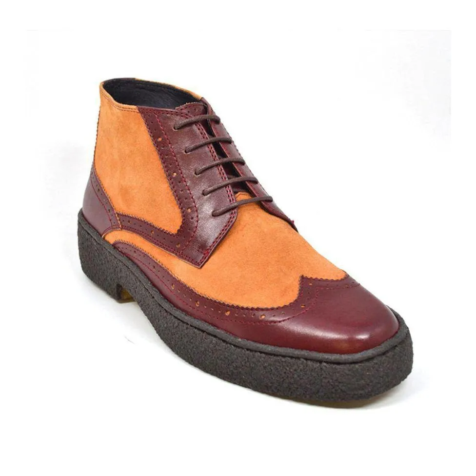 British Walkers Playboy Wingtips Men's Two Tone Leather High Top Boots