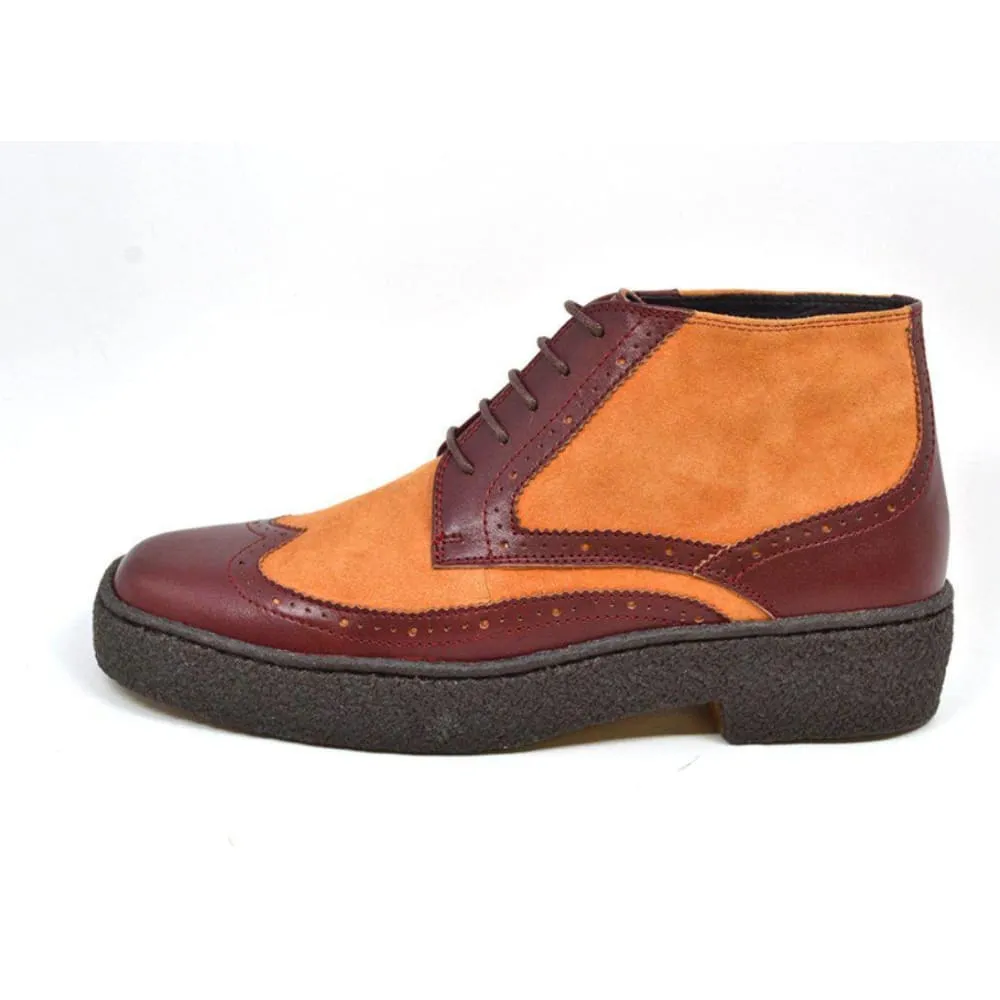 British Walkers Playboy Wingtips Men's Two Tone Leather High Top Boots