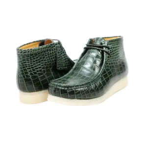 British Walkers Wallabee Boot Gators Men's Green Alligator Leather Limited Edition Style