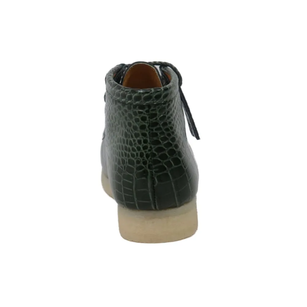 British Walkers Wallabee Boot Gators Men's Green Alligator Leather Limited Edition Style