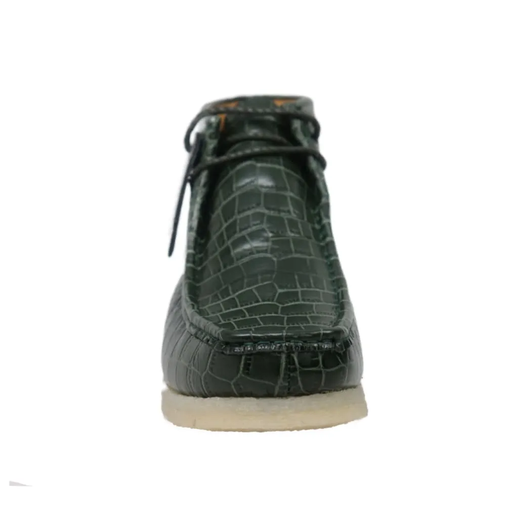 British Walkers Wallabee Boot Gators Men's Green Alligator Leather Limited Edition Style