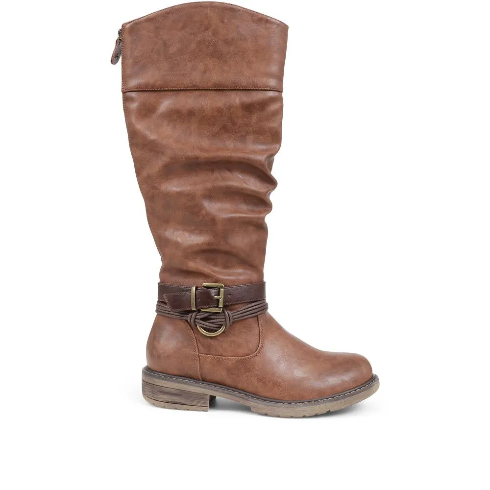Buckle-Detailed Knee-High Boots - WBINS38070 / 324 380