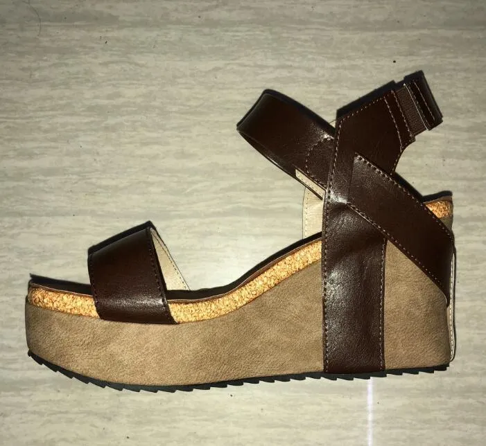 Chicvane Open Toe Elastic Band Wedge Sandals