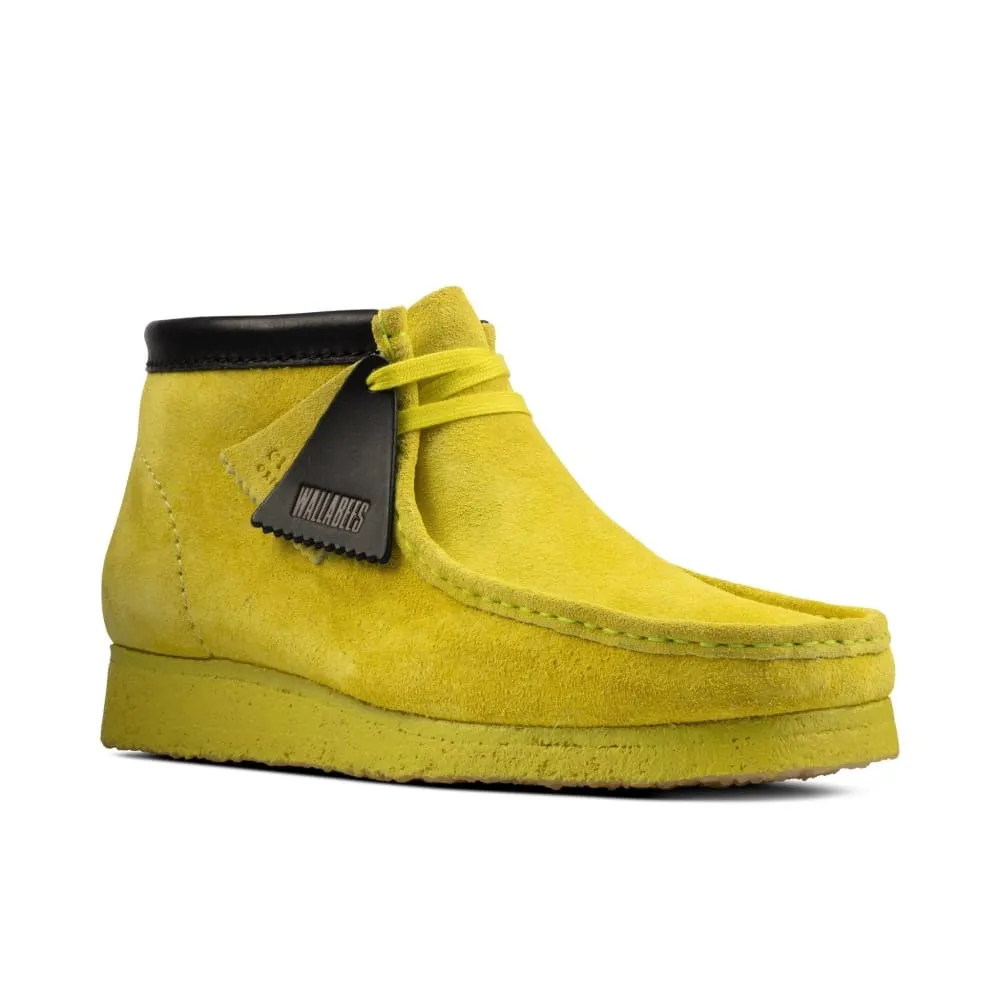 Clarks Originals Wallabee Boots Men's Lime Yellow Suede 26162470