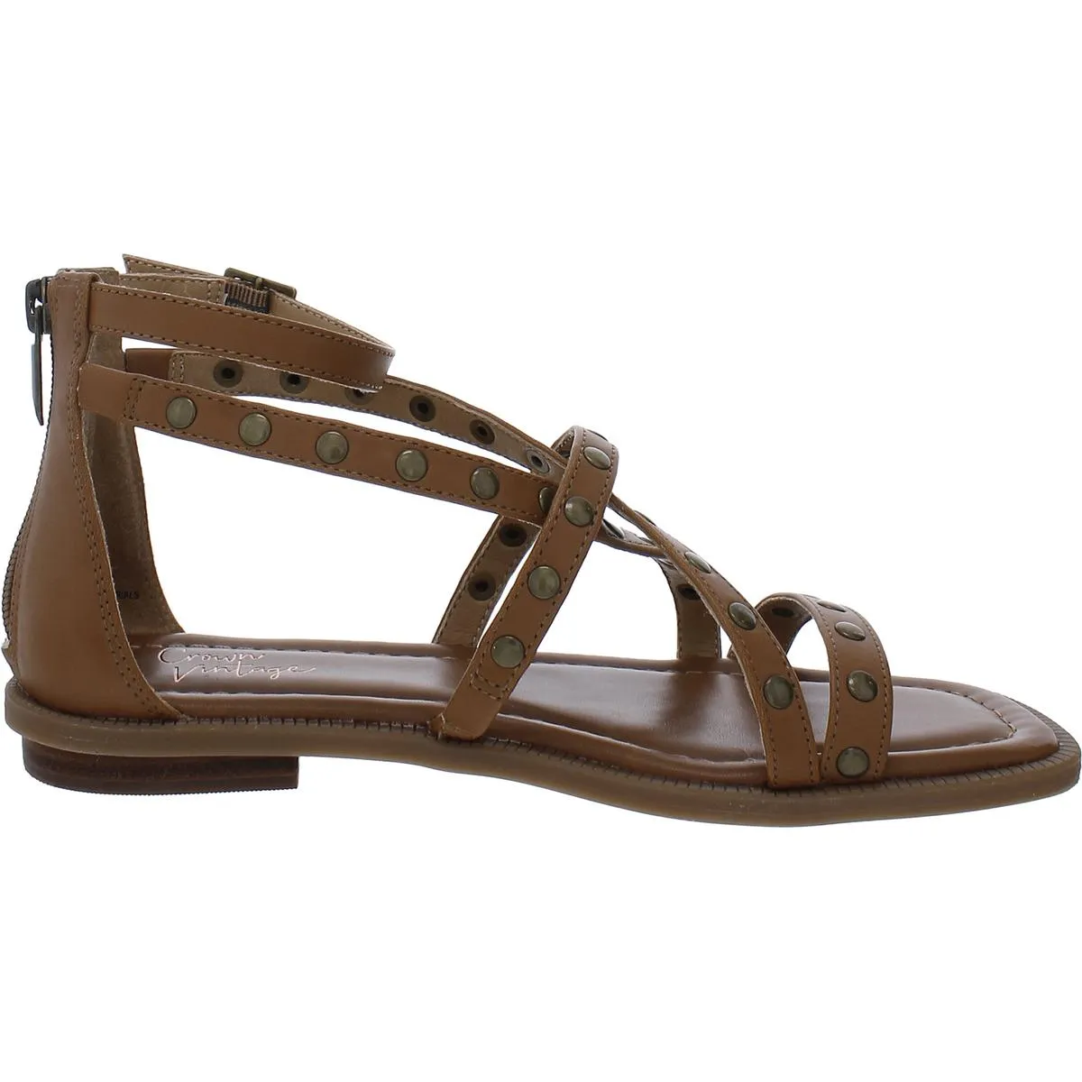 Crown Vintage Womens Norti Faux Leather Ankle Strap Strappy Sandals