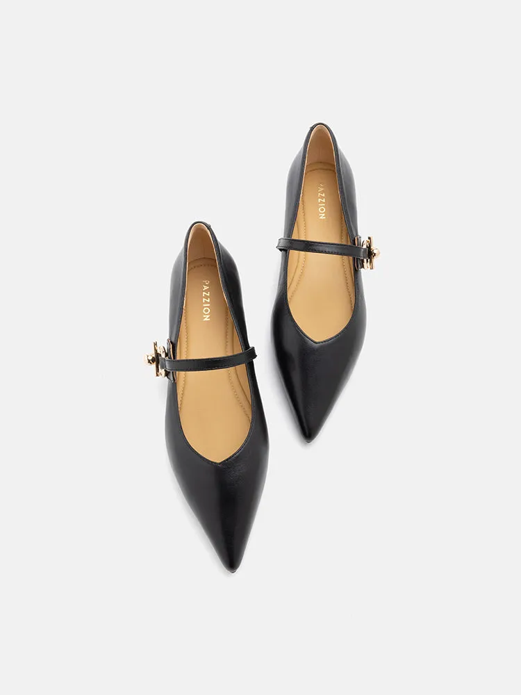 Davina Pointed-Toe Mary Jane Flats
