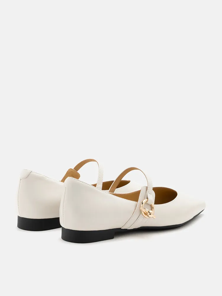Davina Pointed-Toe Mary Jane Flats
