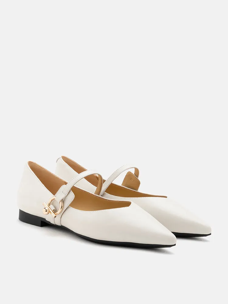 Davina Pointed-Toe Mary Jane Flats