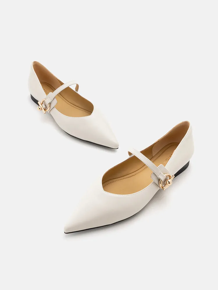 Davina Pointed-Toe Mary Jane Flats