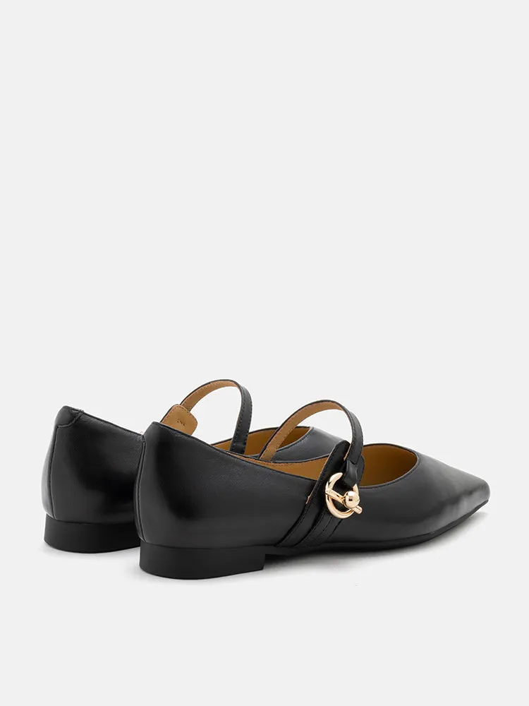 Davina Pointed-Toe Mary Jane Flats