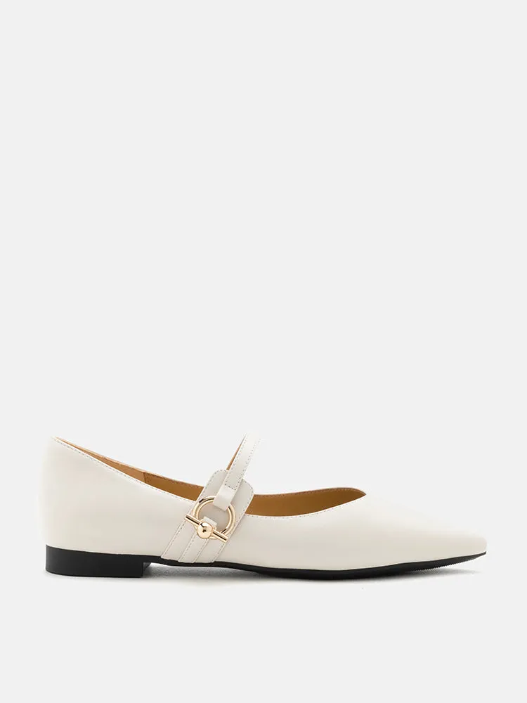 Davina Pointed-Toe Mary Jane Flats