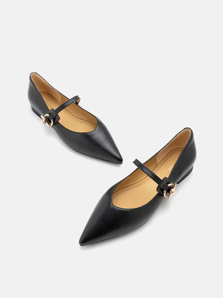 Davina Pointed-Toe Mary Jane Flats