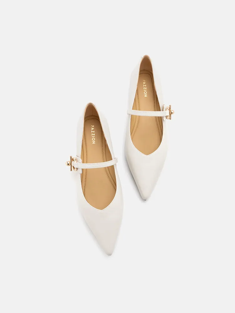 Davina Pointed-Toe Mary Jane Flats