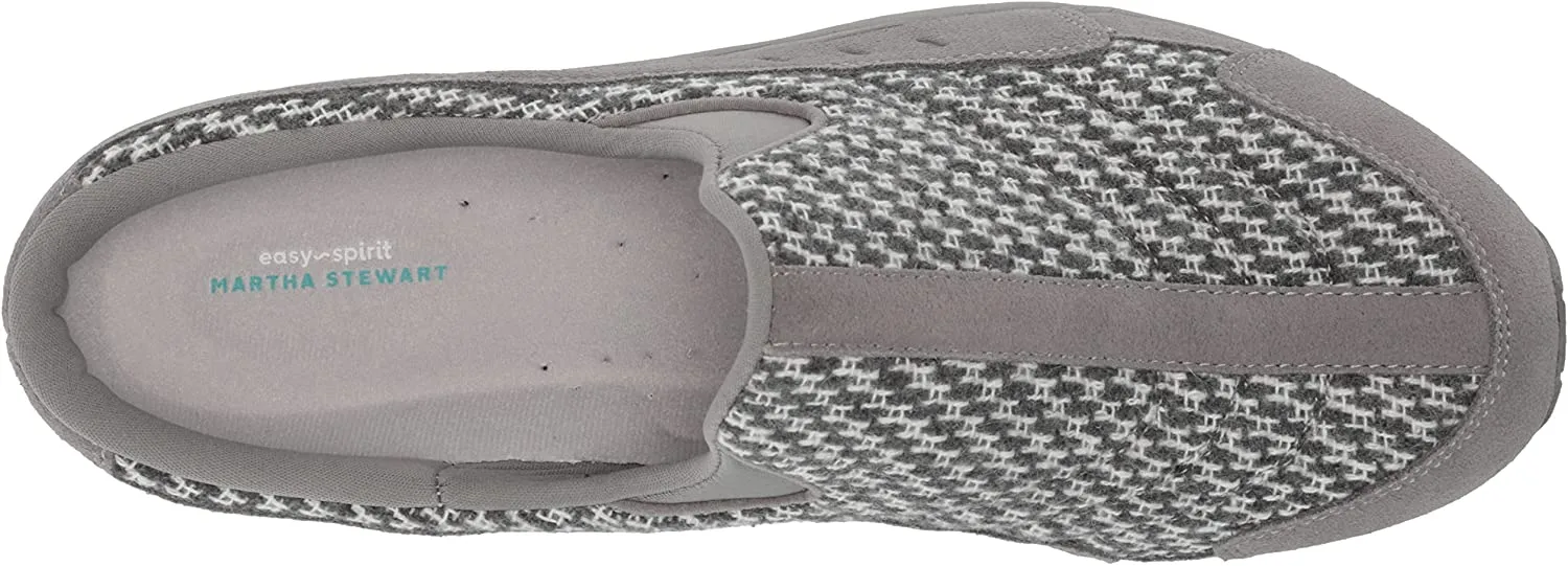 Easy Spirit Travel Time Round Closed-Toe Slip On Mule Clog Grey 030 X-Wide