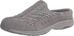 Easy Spirit Travel Time Round Closed-Toe Slip On Mule Clog Grey 030 X-Wide