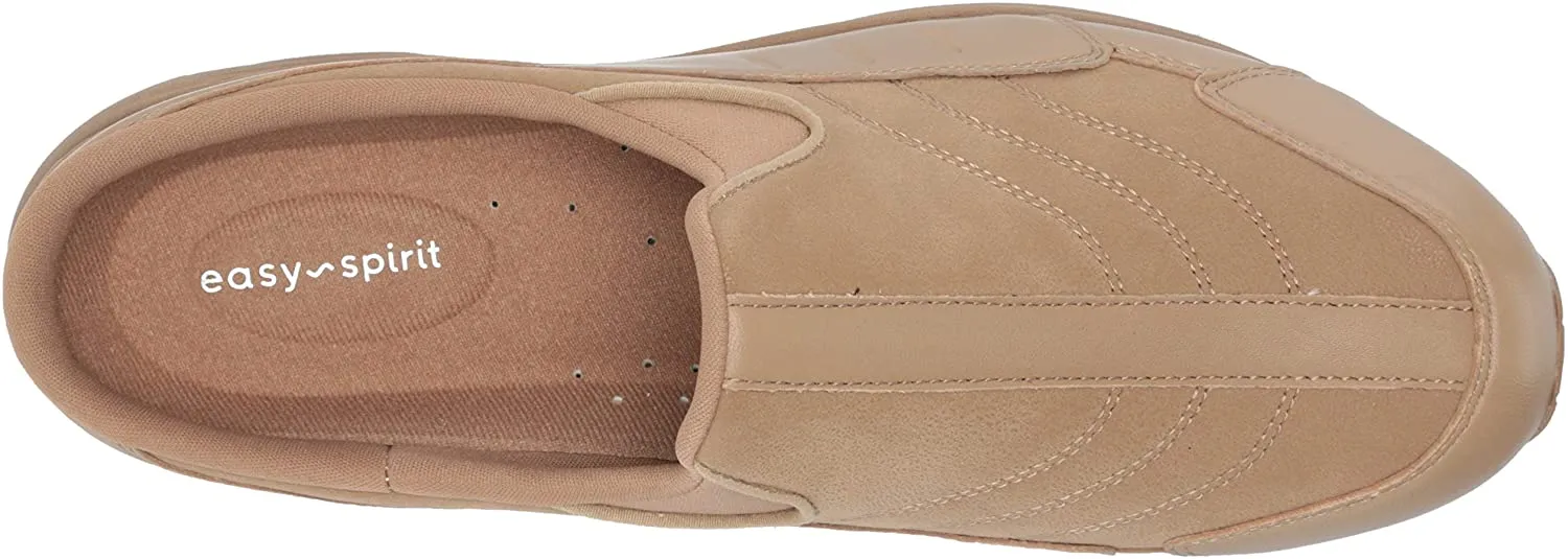 Easy Spirit Travel Time Round Closed-Toe Slip On Mule Clog Grey Taupe X-Wide
