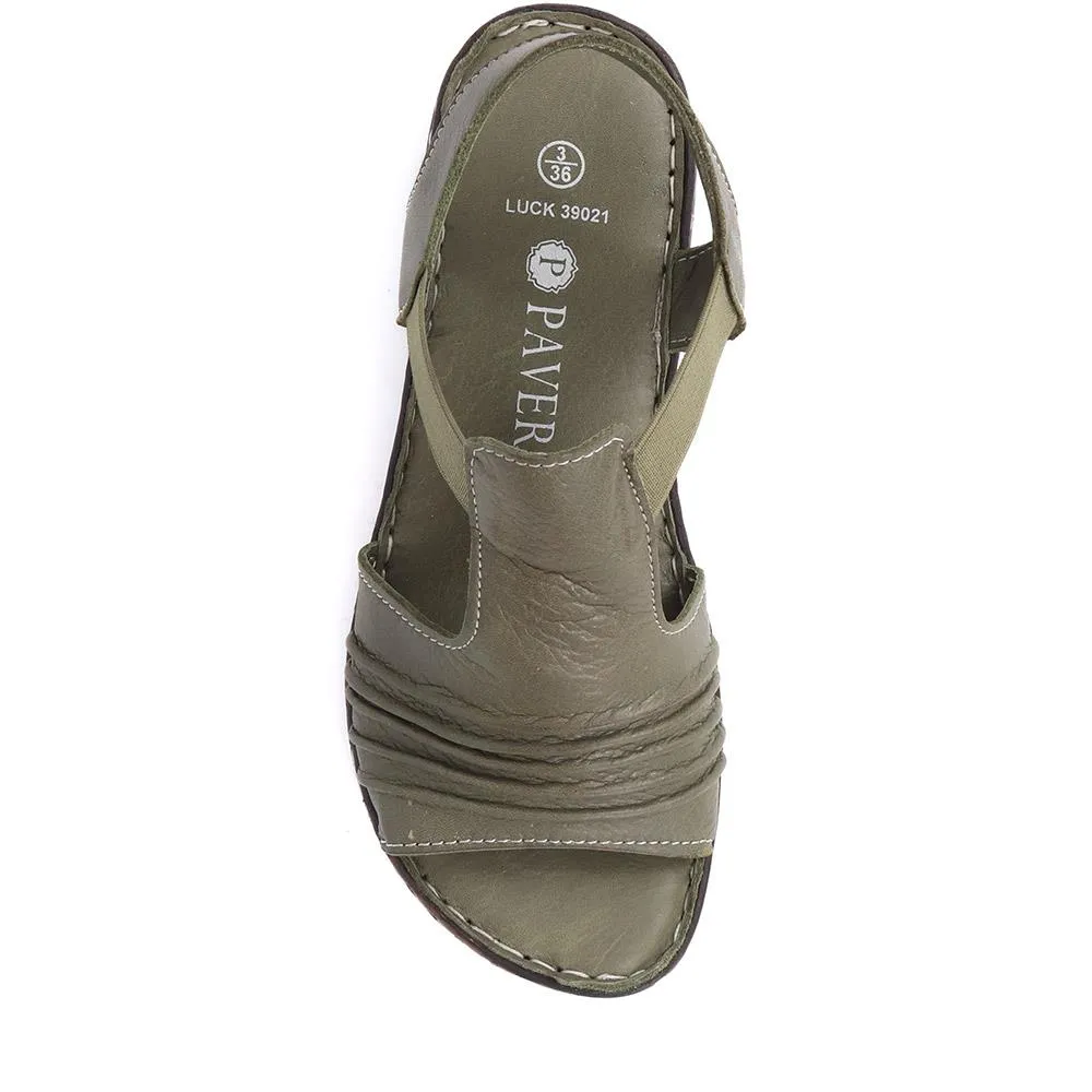 Elasticated Slip-On Sandals  - LUCK39021 / 326 152
