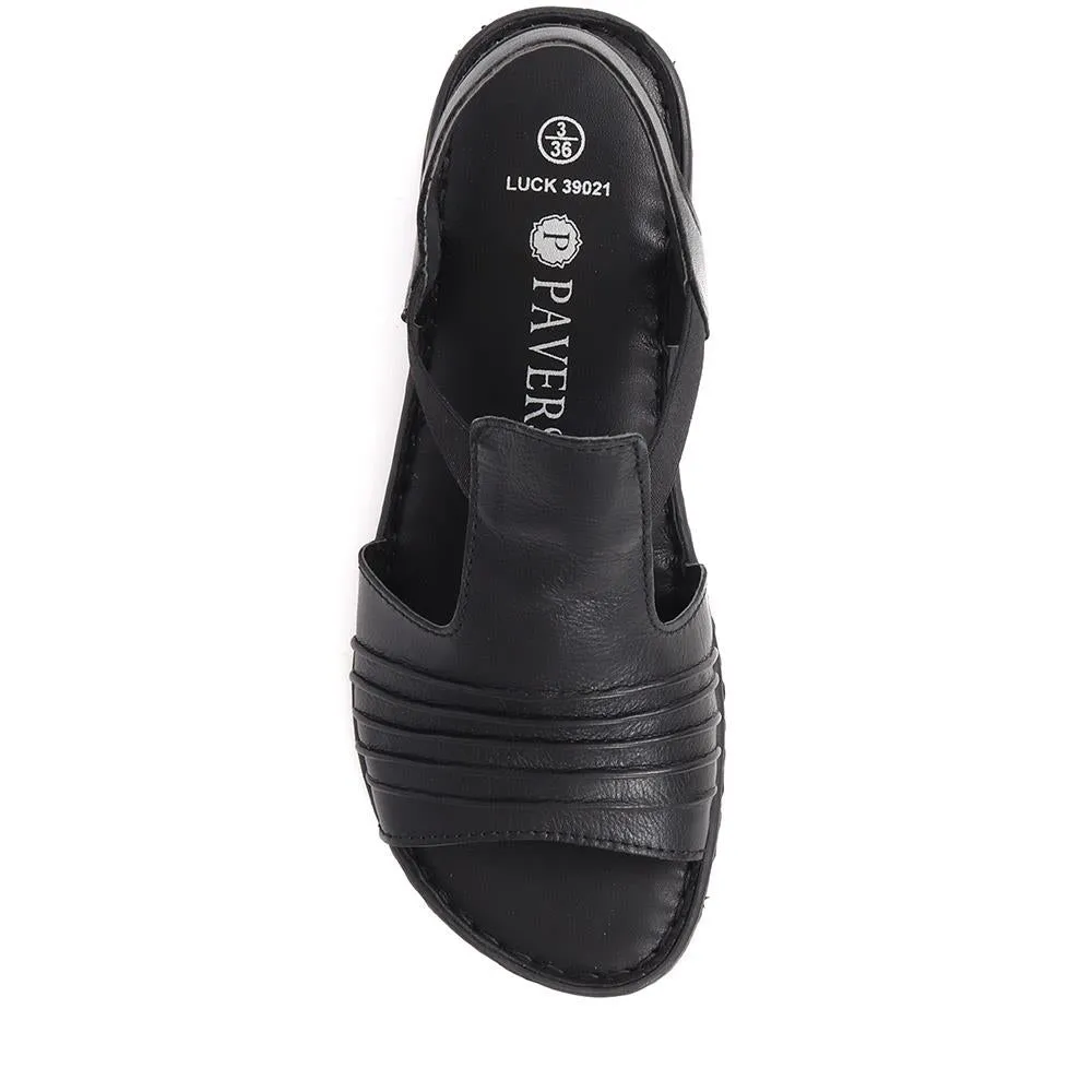 Elasticated Slip-On Sandals  - LUCK39021 / 326 152