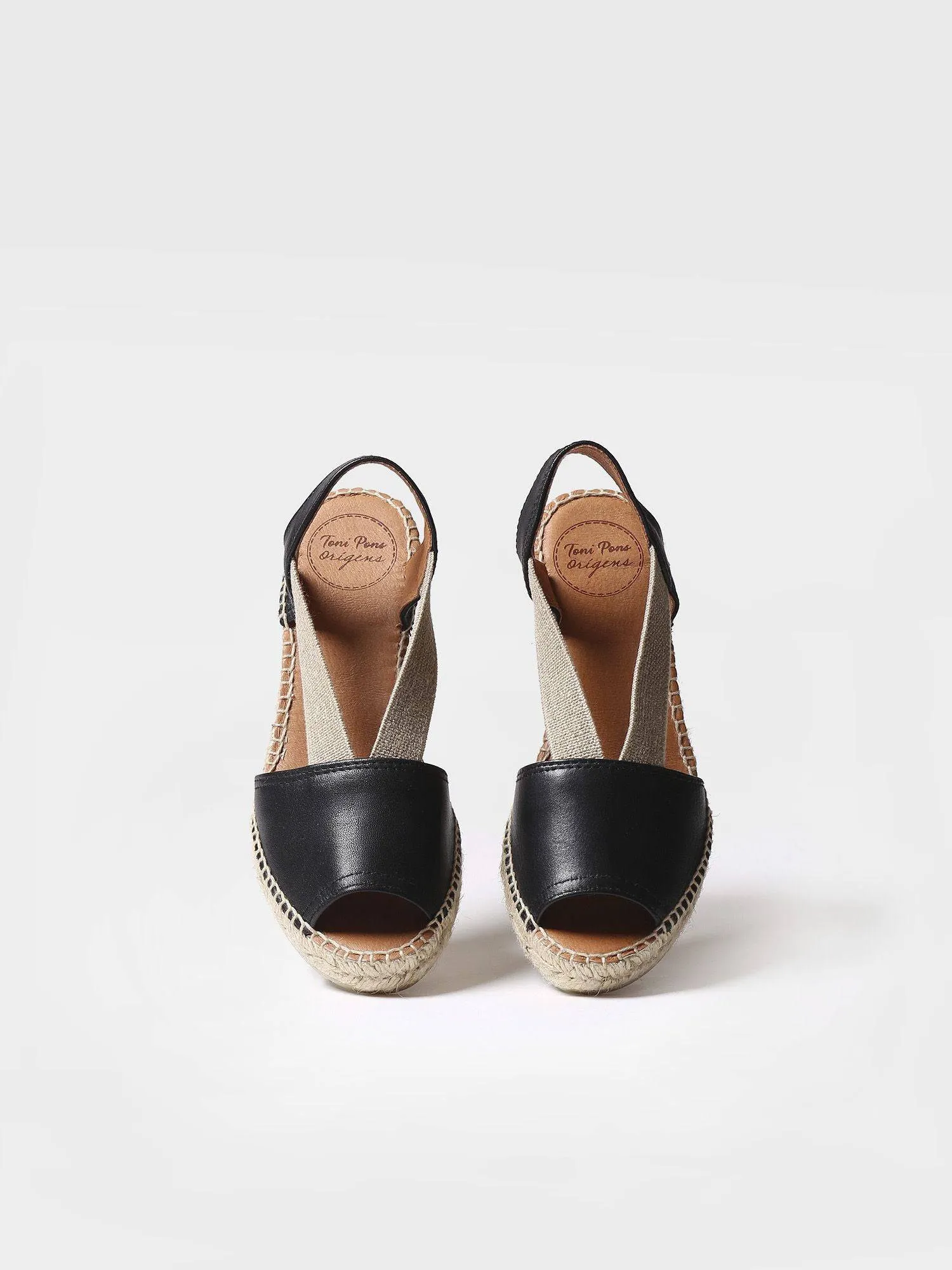 Etna Flat Leather Open Toe Espadrille