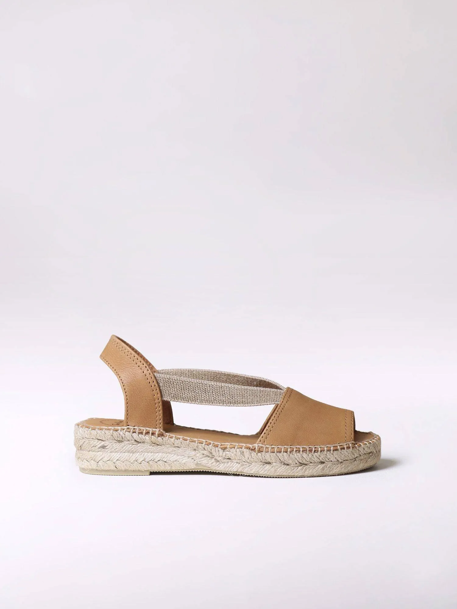 Etna Flat Leather Open Toe Espadrille