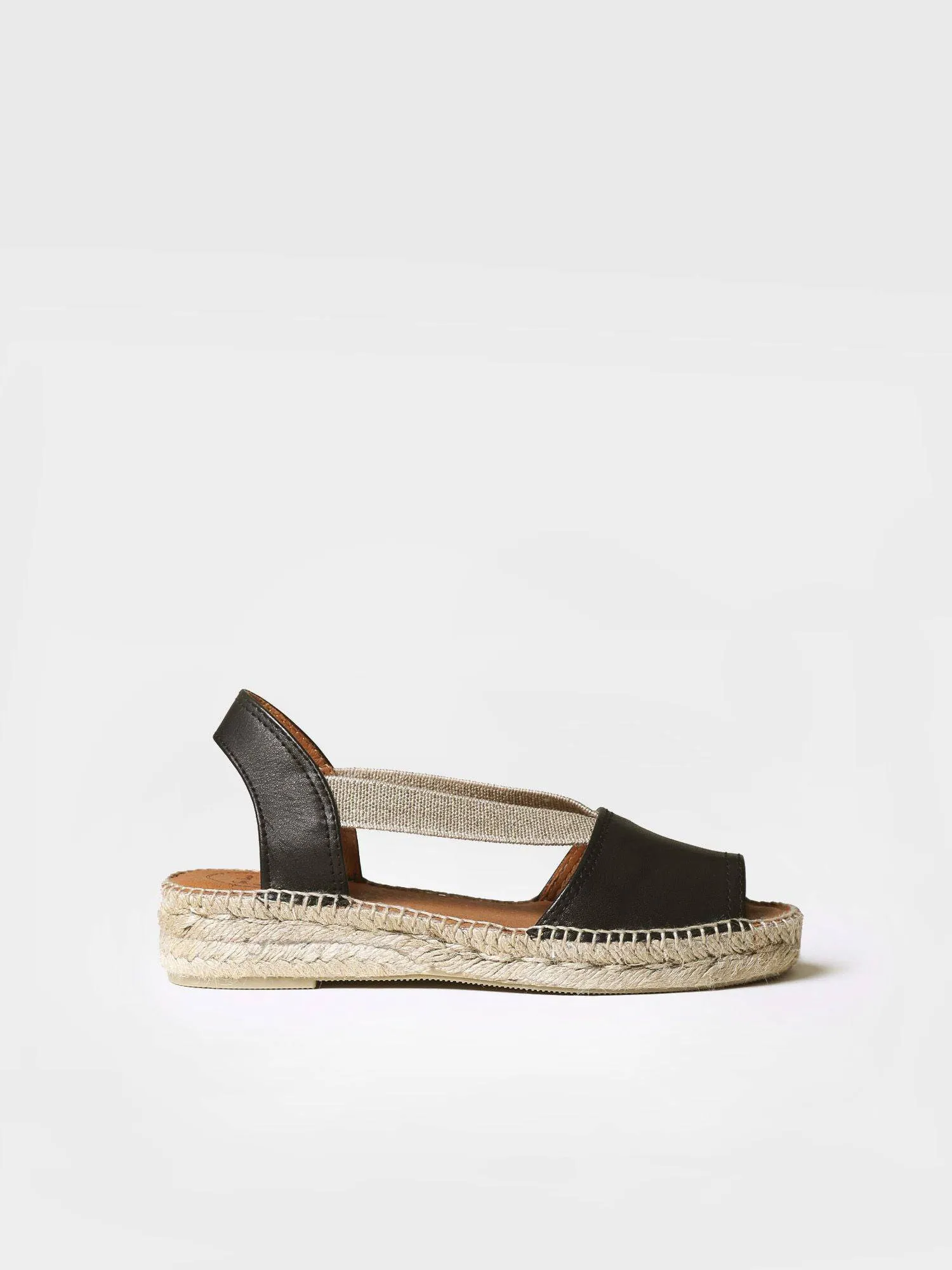 Etna Flat Leather Open Toe Espadrille