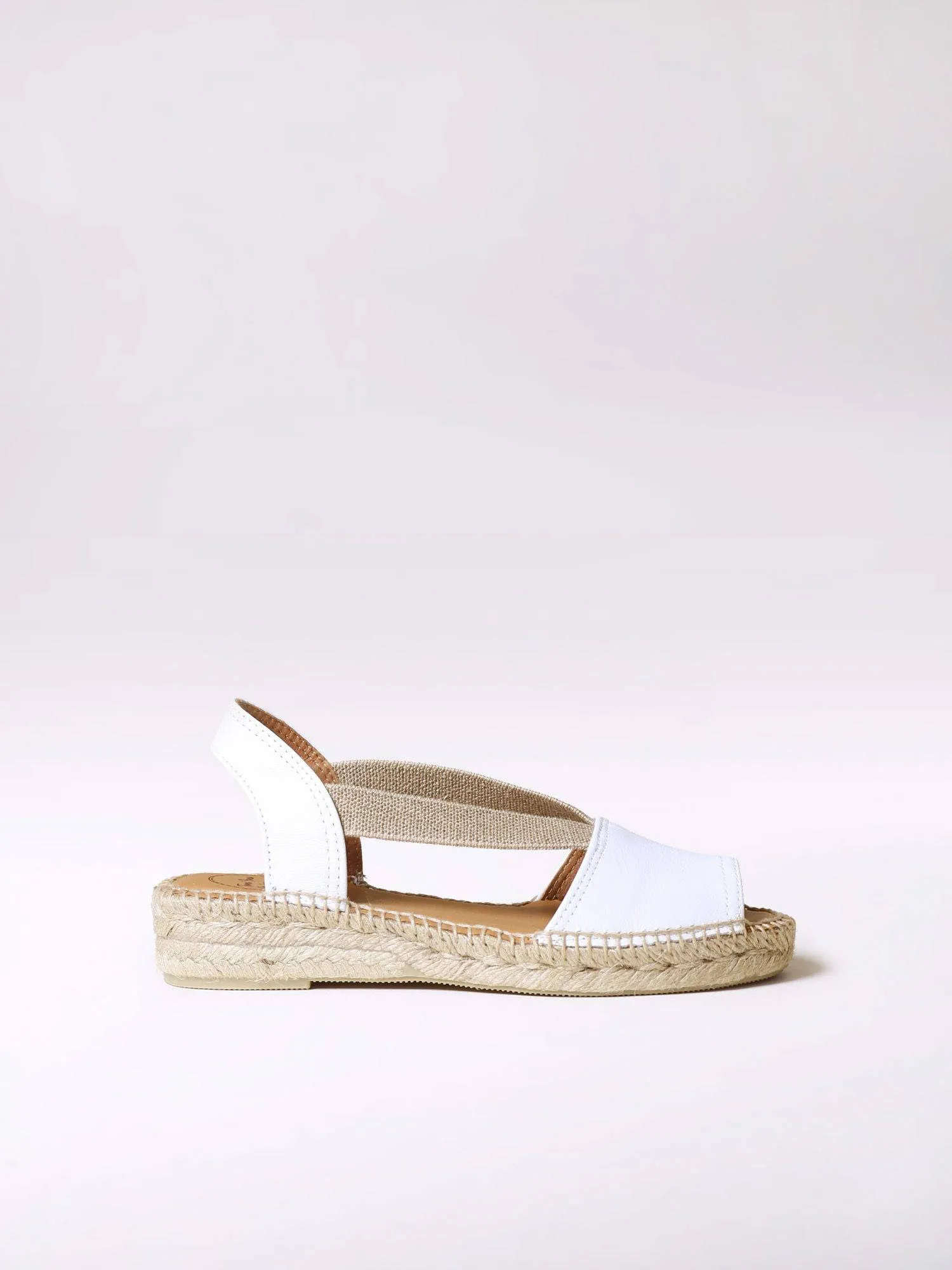 Etna Flat Leather Open Toe Espadrille