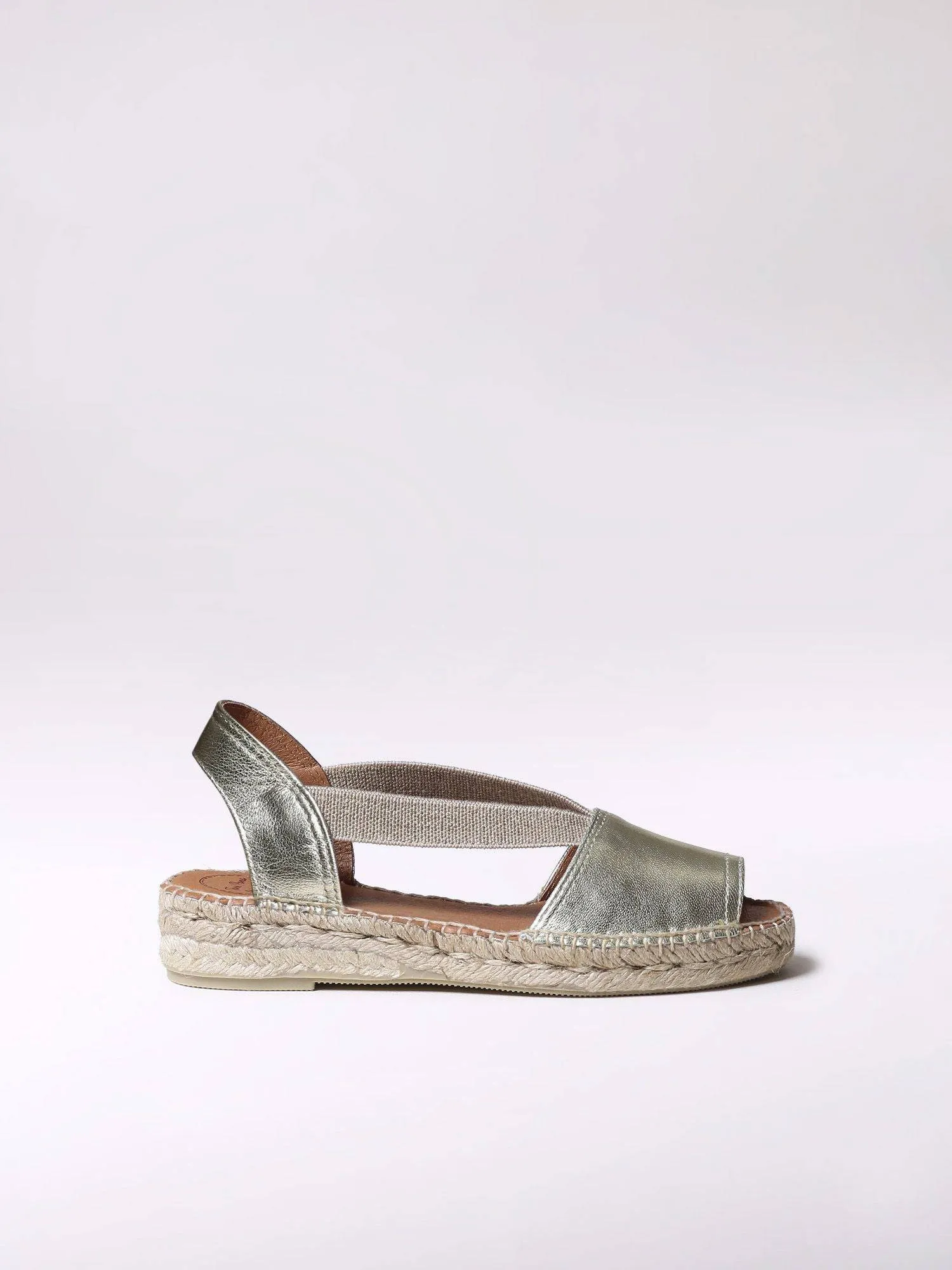 Etna Flat Leather Open Toe Espadrille
