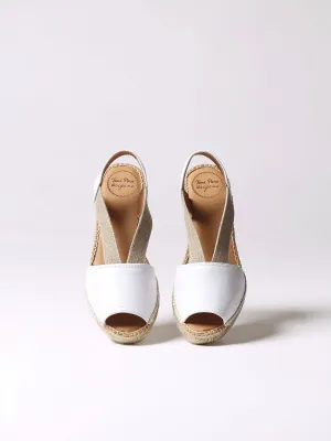 Etna Flat Leather Open Toe Espadrille