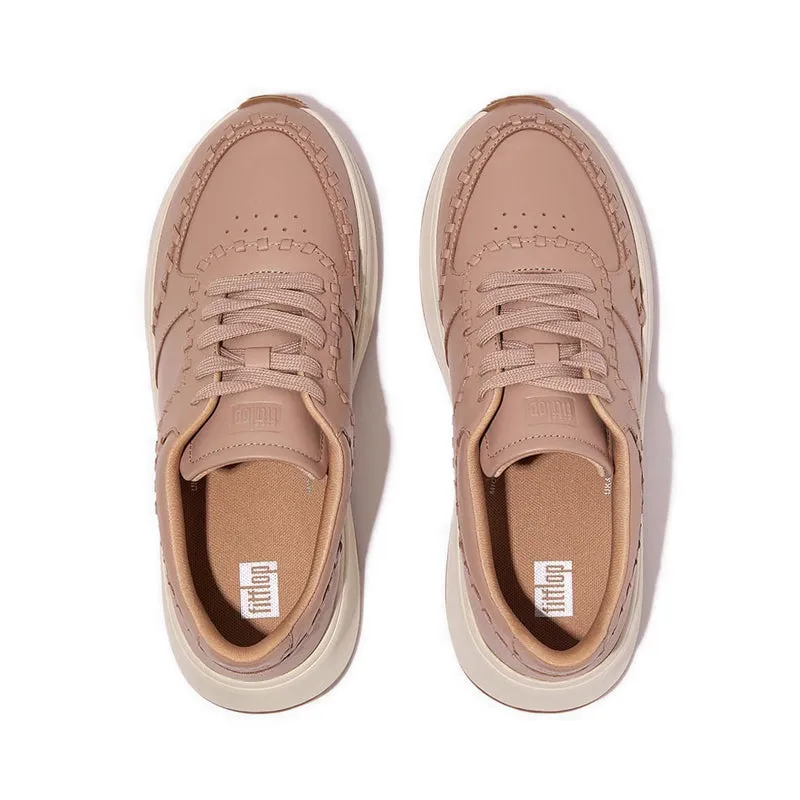 F-Mode Whipstitch Leather Flatform Sneakers