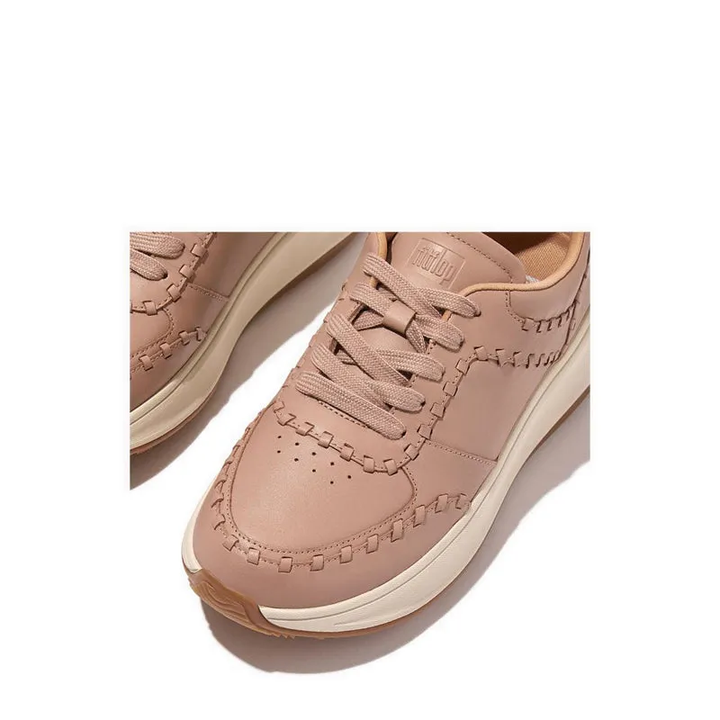 F-Mode Whipstitch Leather Flatform Sneakers