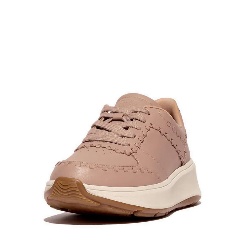 F-Mode Whipstitch Leather Flatform Sneakers