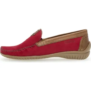 Gabor 46.090.48 California Ladies Red Leather Slip On Shoes