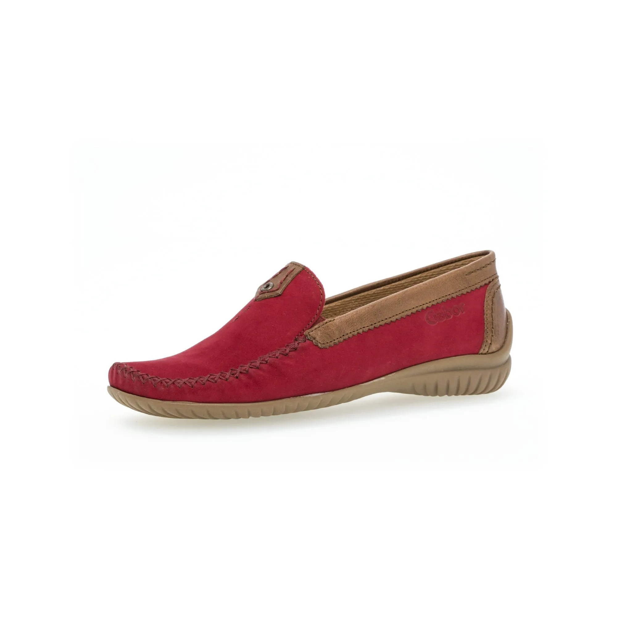 Gabor 46.090.48 California Ladies Red Leather Slip On Shoes