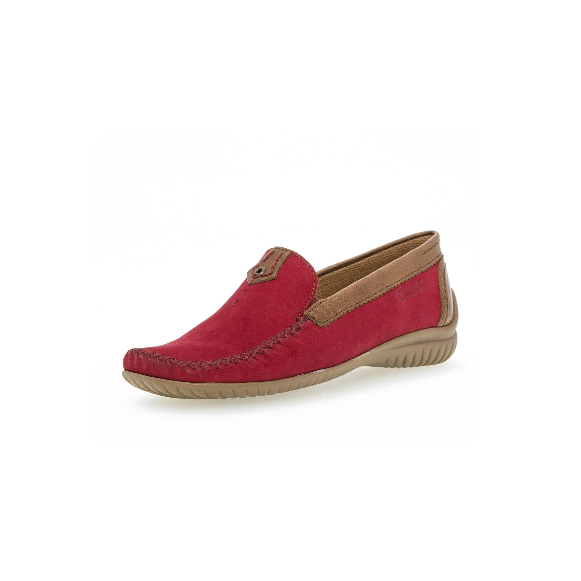 Gabor 46.090.48 California Ladies Red Leather Slip On Shoes