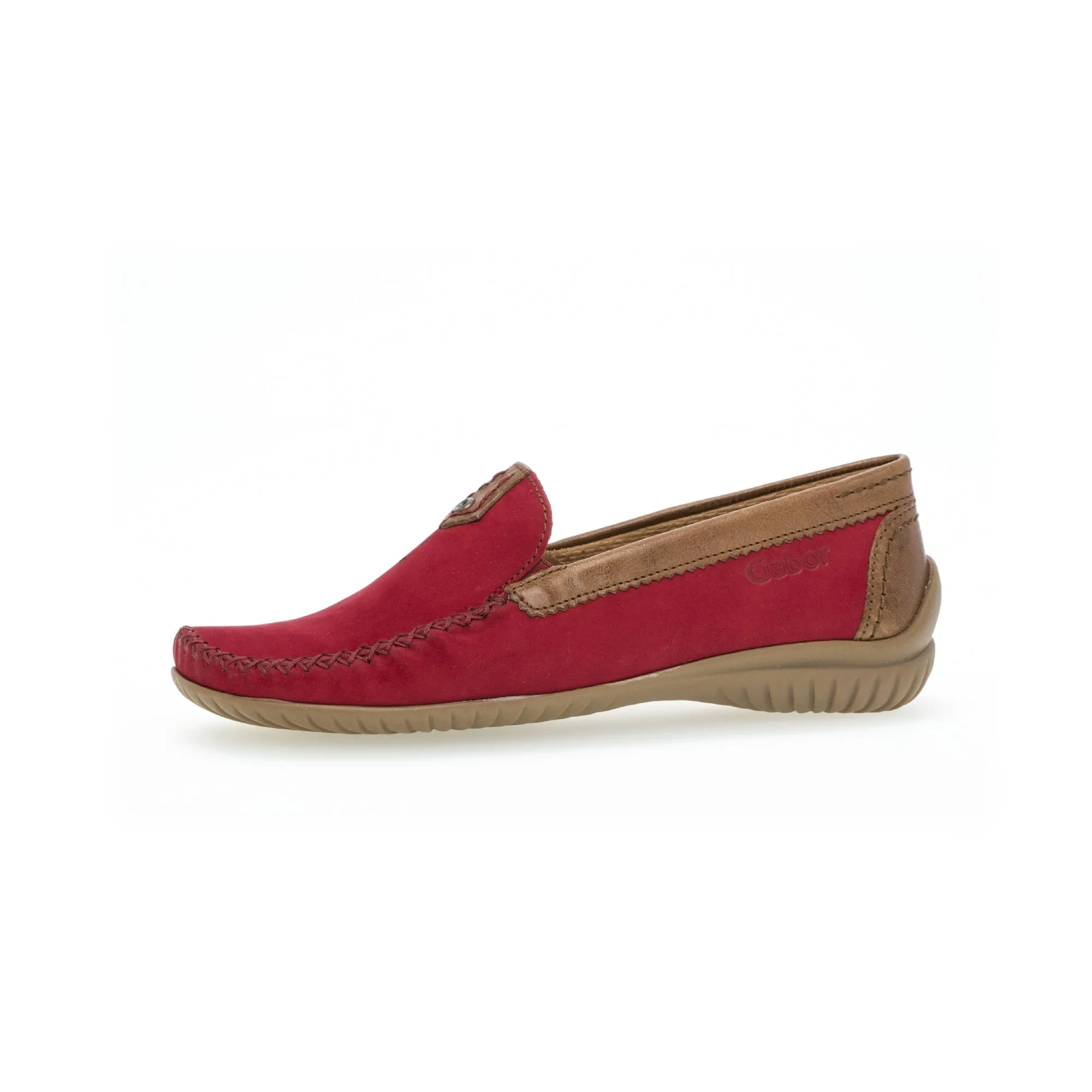 Gabor 46.090.48 California Ladies Red Leather Slip On Shoes